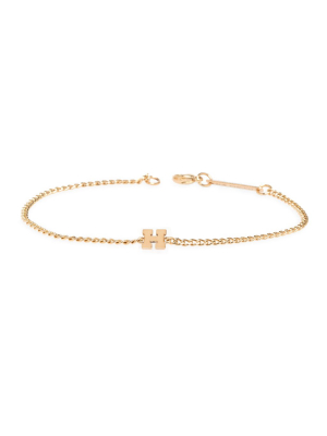 14k Curb Chain Initial Bracelet