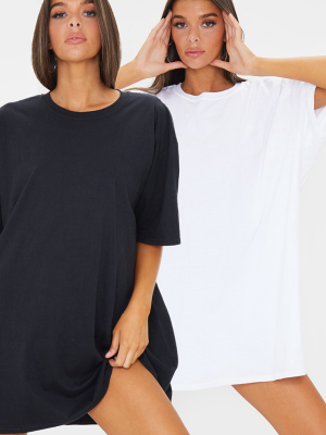 Black & White 2 Pack T Shirt Dresses