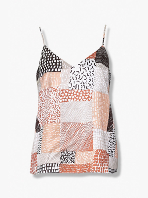 Patchwork V-neck Cami