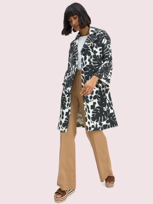 Monstera Grove-print Coat