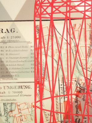 Framed Vintage Map - Prague