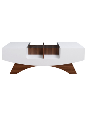 Kasha Curved Multi-storage Coffee Table - Furniture Of America