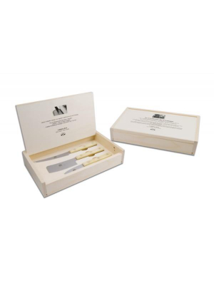 3pc Cheese Knives Boxed Set - White Lucite