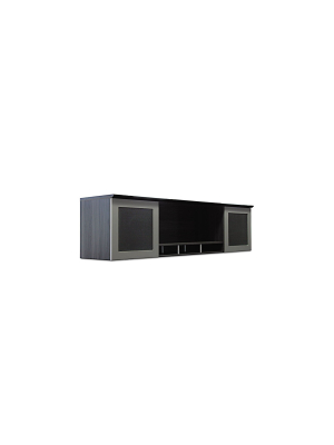 Mayline Medina Series Laminate Hutch With Glass Doors 72w X 15d X 18 1/4h Gray Steel Mnh72lgs