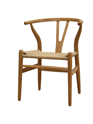 Wishbone Wood Y Chair Natural - Baxton Studio