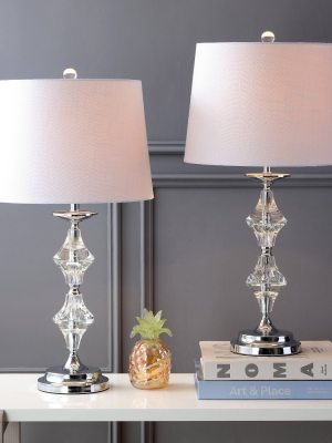 (set Of 2) 27.5" Madison Crystal Table Lamp (includes Led Light Bulb) Clear - Jonathan Y