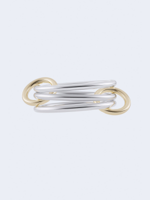 Solarium Sg 3 Linked Rings In Sterling Silver With Yellow Gold Connectors