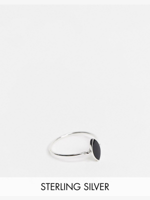 Kingsley Ryan Ring In Sterling Silver With Black Onyx Stone