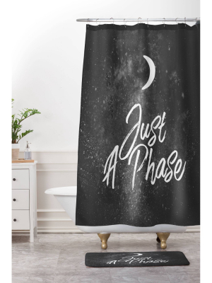 Chelsea Victoria Just A Phase Lunar Shower Curtain Black/white - Deny Designs