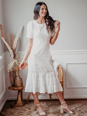 Marie Eyelet Midi Dress