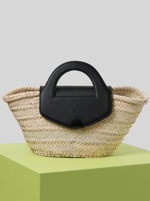 Alqueria - Leather-trimmed Straw Tote Bag