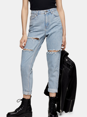 Bleach Mom Ripped Tapered Jeans