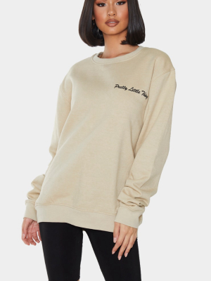 Prettylittlething Sand Embroided Sweatshirt