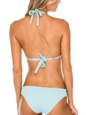 Luli Fama Orillas Del Mar Laced Up Full Bottom In Light Blue