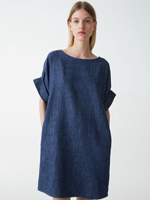 Cotton-hemp Denim Dress