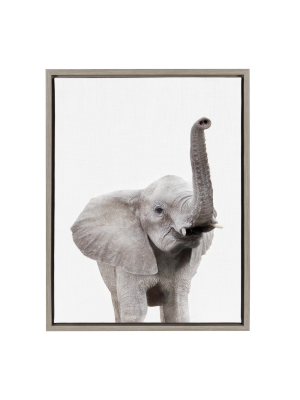 18" X 24" Sylvie Young Elephant Framed Canvas By Amy Peterson Gray - Kate And Laurel