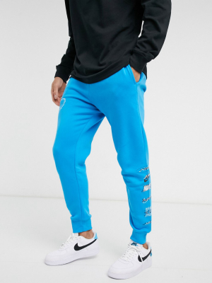 Nike Laser Blue Sweatpants With Print In Blue