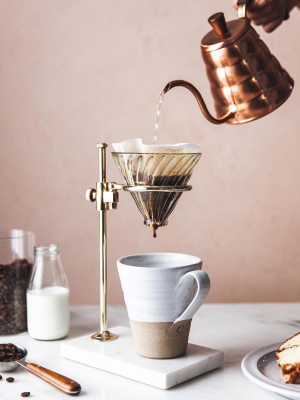 Brass And Marble Pour Over Stand