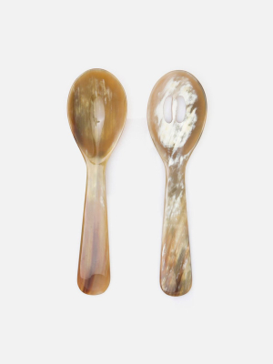 Blue Pheasant Gala Natural 2-piece Serving Spoon Set