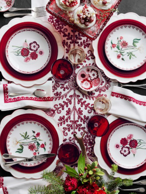 Aerin Red Beaded Glass Salad Plates, Set Of 4