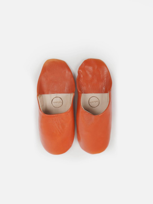 Moroccan Babouche Basic Slippers, Orange