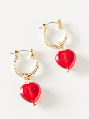 Luisa Mini Heart Charm Hoop Earring