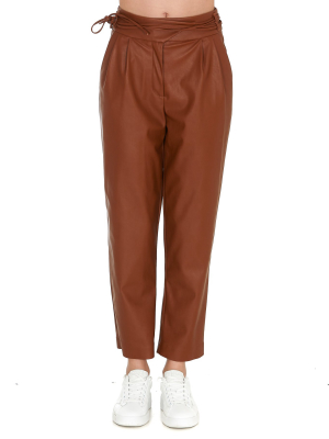 Pinko High-waisted Faux Leather Pants