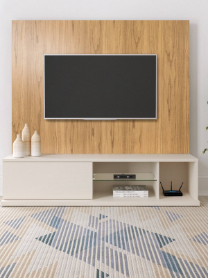 60" Beaumont Entertainment Center For Tv Off White/cinnamon - Manhattan Comfort