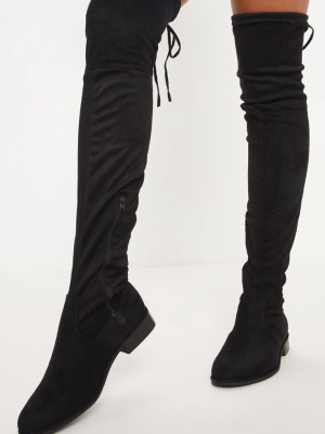 Black Flat Over The Knee Boot