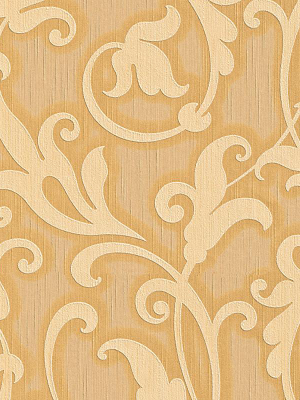 Floral Scrollwork Wallpaper In Cream And Orange Design By Bd Wall