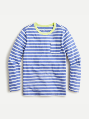 Kids' Long-sleeve T-shirt In Slub Stripe