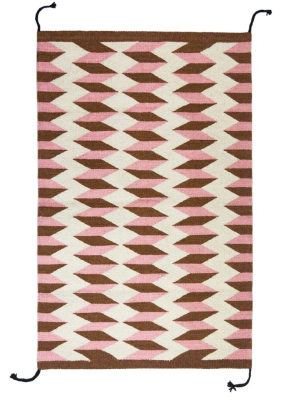 Teo Wool Rug - Umber + Pink