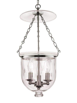 Hampton 3 Light Pendant Polished Nickel