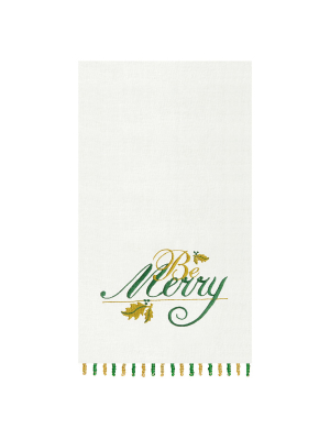 C&f Home Be Merry Beaded Guest Towel