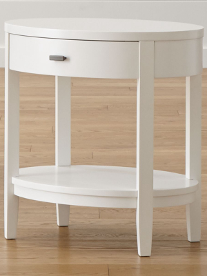 Arch White Oval Nightstand