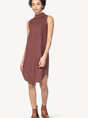 Mock Neck Shirttail Dress