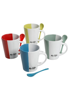 Mr. Coffee Café Roma 8 Piece 14 Oz. Mugs With Matching Spoons Set