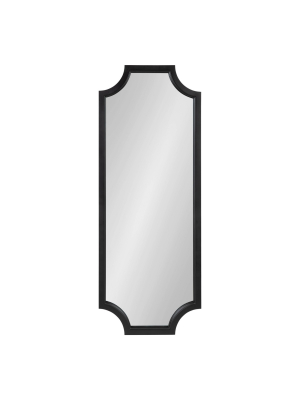 18" X 48" Hogan Framed Scallop Full Length Wall Mirror Black - Kate And Laurel