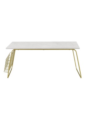 Modern Coffee Table With Magazine Holder - Saracina Home