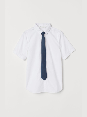 Shirt With Tie/bow Tie