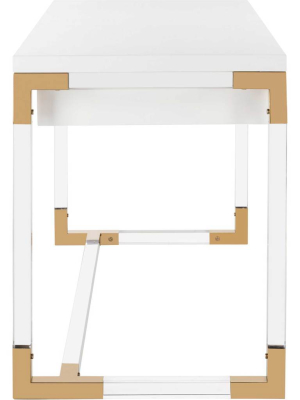 Darian Acrylic Desk White/clear