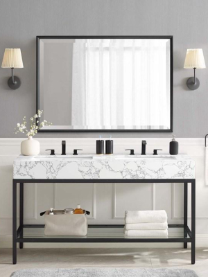 Scarlet 60" Black Stainless Steel Bathroom Vanity