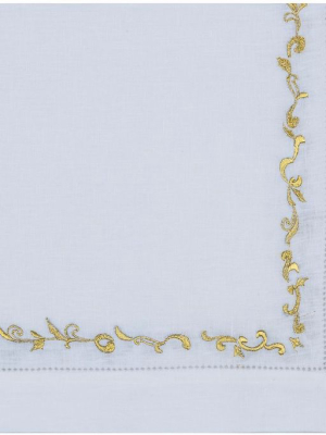 Nomi K Gold Wave Embroidered Napkin - Set Of 4