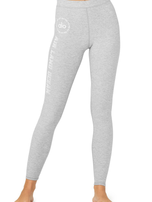 Graphic High-waist Alosoft Flow Legging - Zinc Heather/white