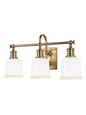 Keswick 3 Light Bath Bracket Aged Brass