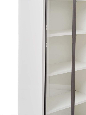 Gammel High Bookcase With Glass Doors - White