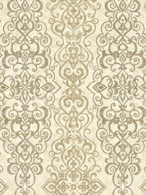 Mexuar Taupe Filigree Stripe Wallpaper From The Alhambra Collection By Brewster Home Fashions