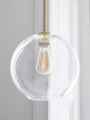 Sculptural Glass Globe Pendant - Clear