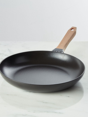 Staub ® Matte Black Cast Iron 11" Fry Pan With Wooden Handle