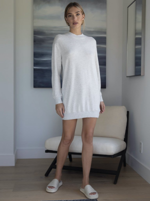 Mock Neck Seamed Sweatshirt Dress | Monrow